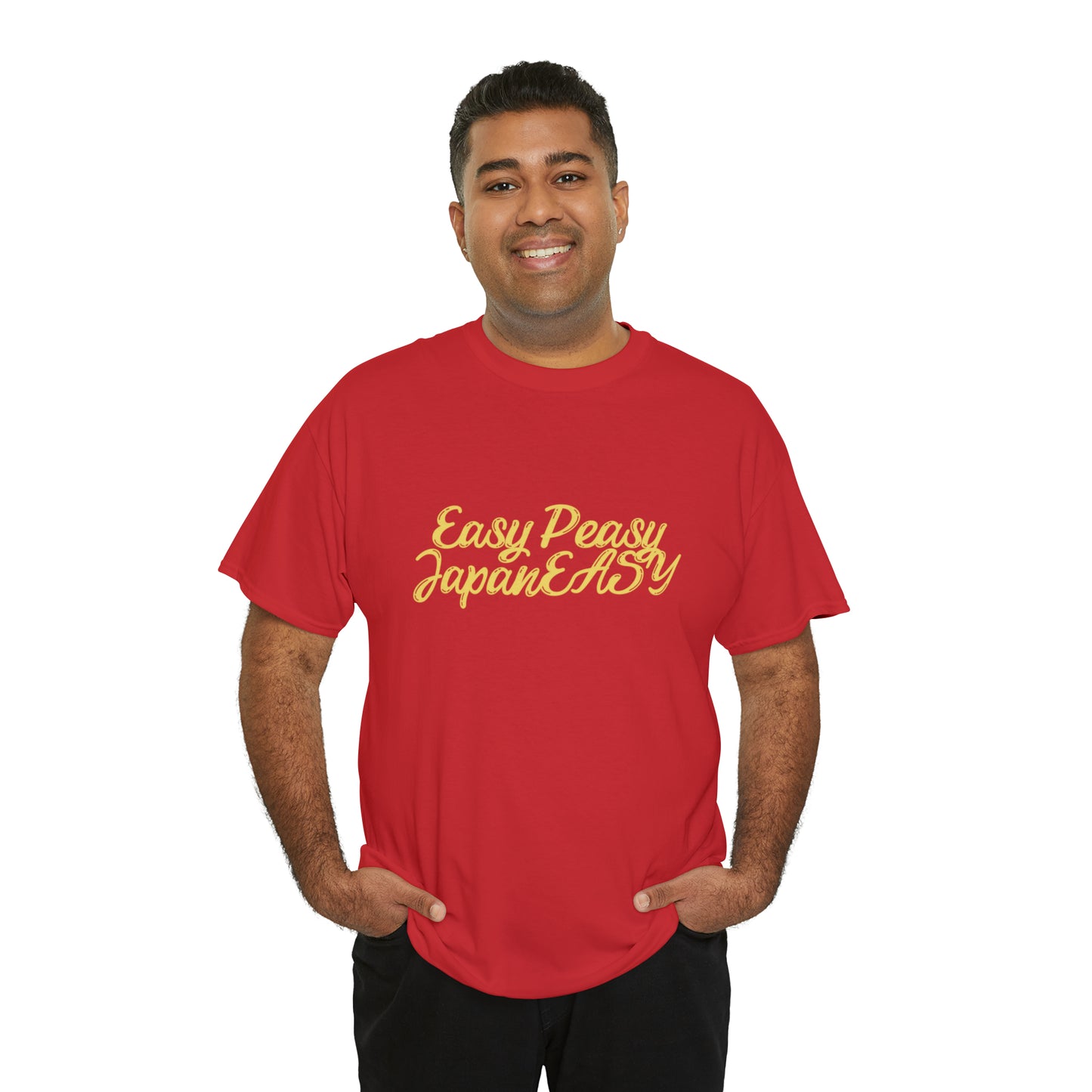 T-shirt with Japanese words / Easy Peasy JapanEASY / Unisex Heavy Cotton Tee