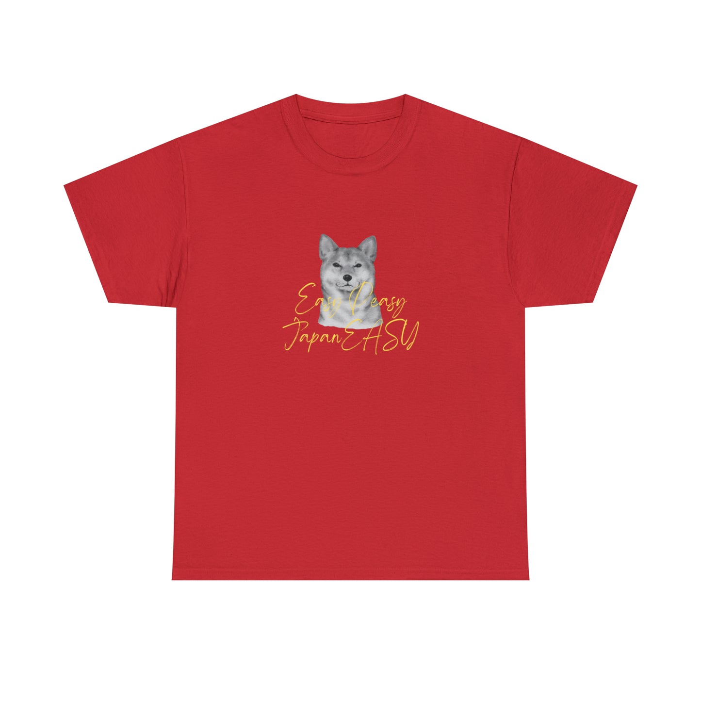 T-shirts with Japanese words "Easy Peasy JapanEASY" Unisex Heavy Cotton Tee