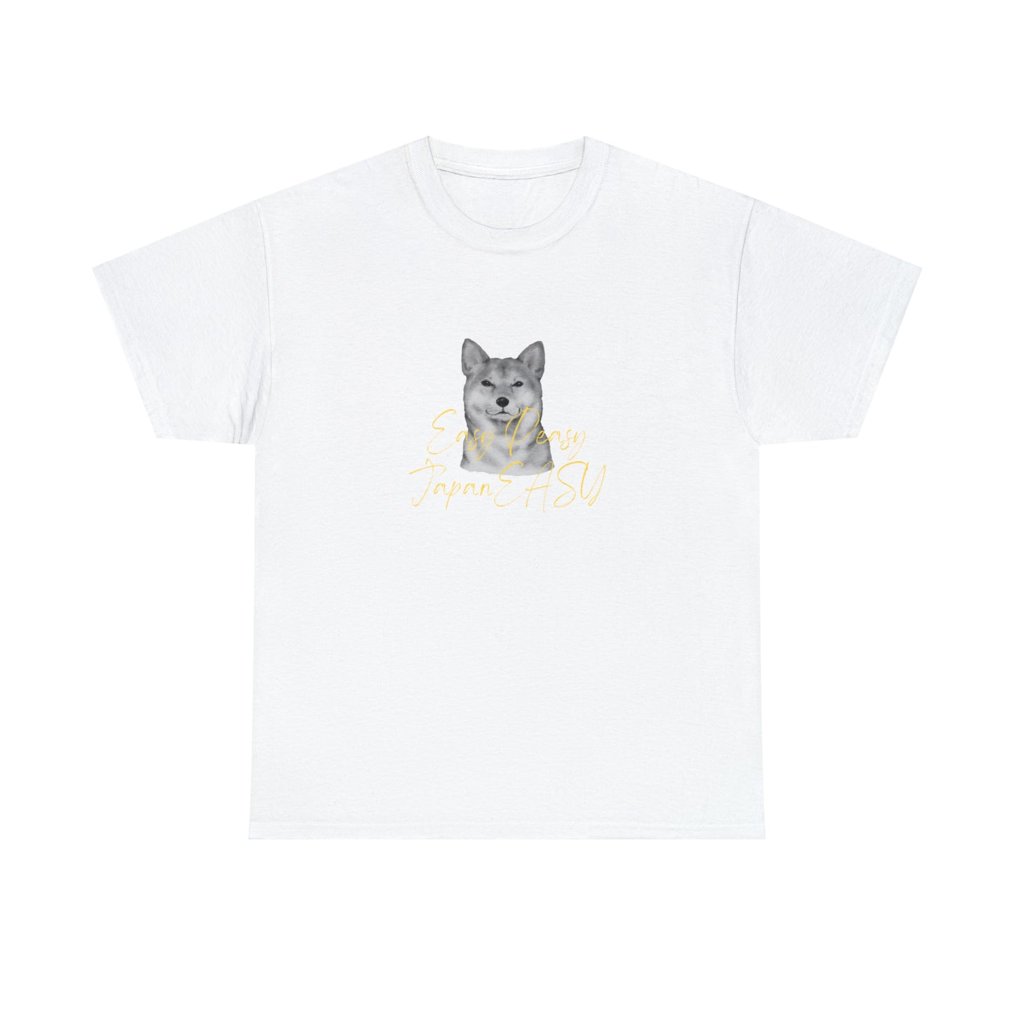 T-shirts with Japanese words "Easy Peasy JapanEASY" Unisex Heavy Cotton Tee