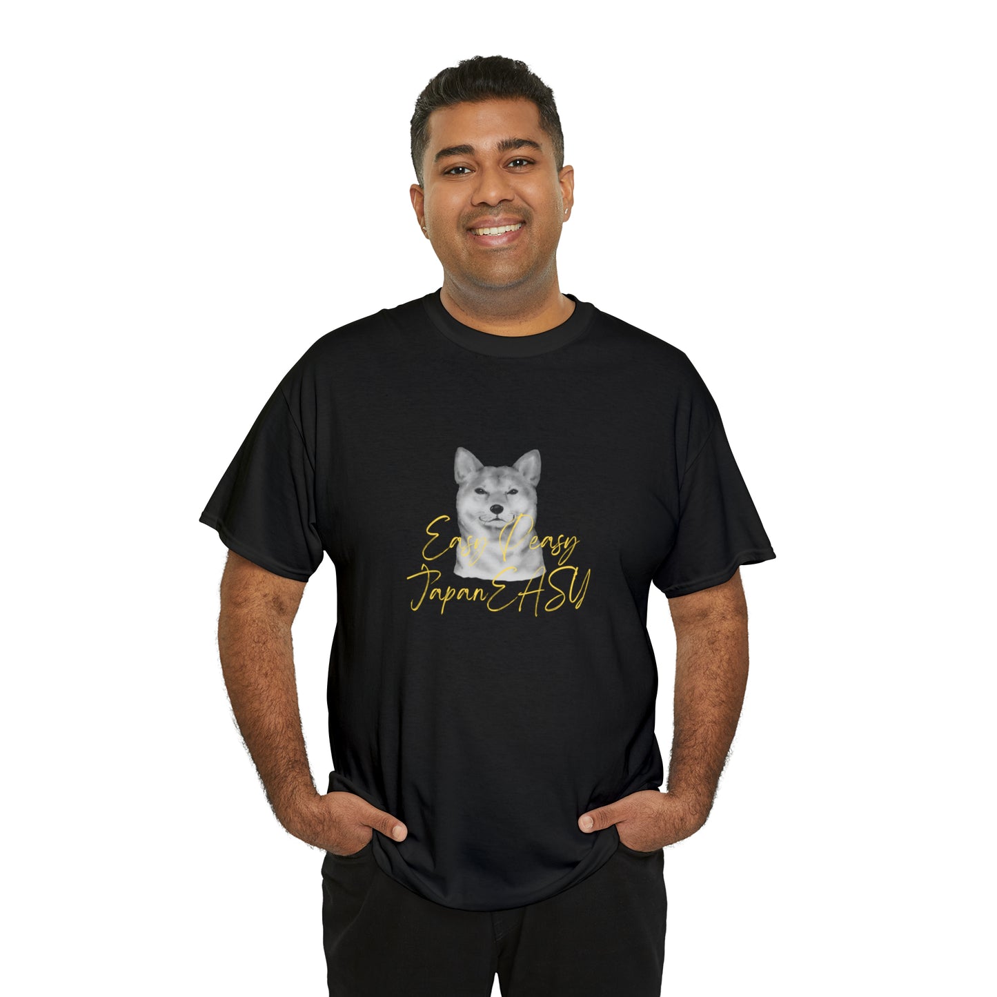 T-shirts with Japanese words "Easy Peasy JapanEASY" Unisex Heavy Cotton Tee