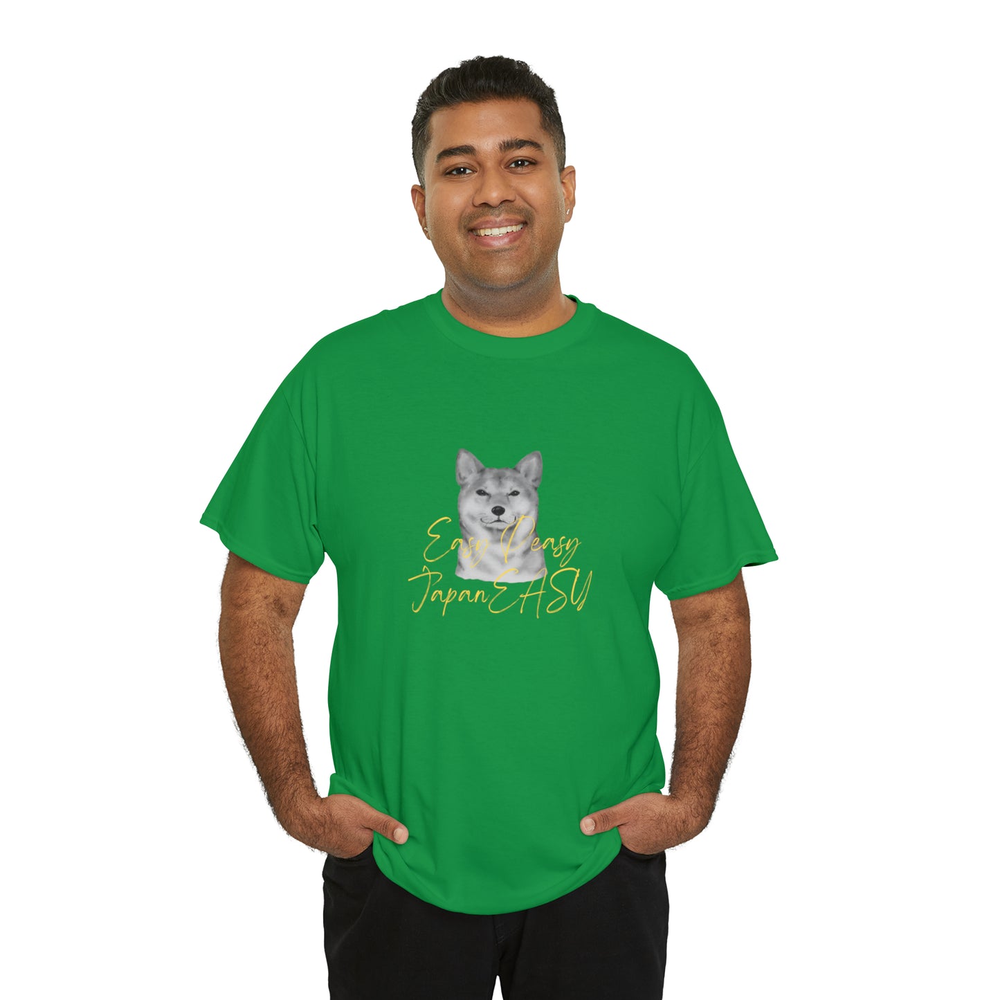 T-shirts with Japanese words "Easy Peasy JapanEASY" Unisex Heavy Cotton Tee