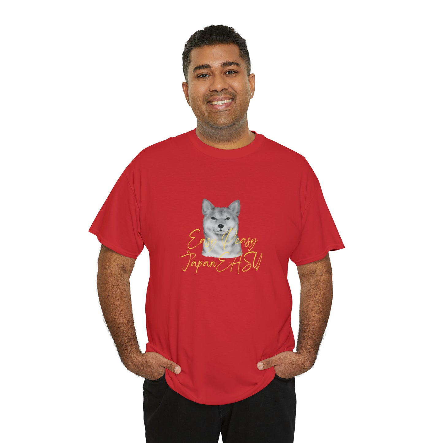 T-shirts with Japanese words "Easy Peasy JapanEASY" Unisex Heavy Cotton Tee