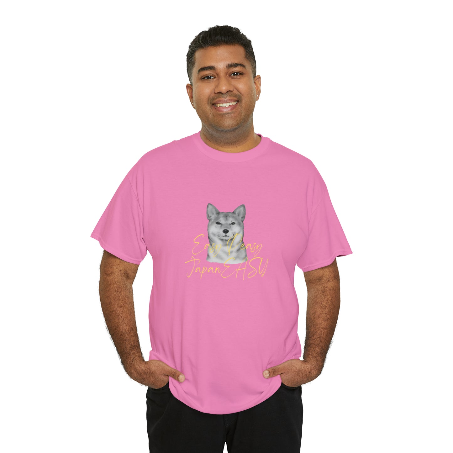 T-shirts with Japanese words "Easy Peasy JapanEASY" Unisex Heavy Cotton Tee