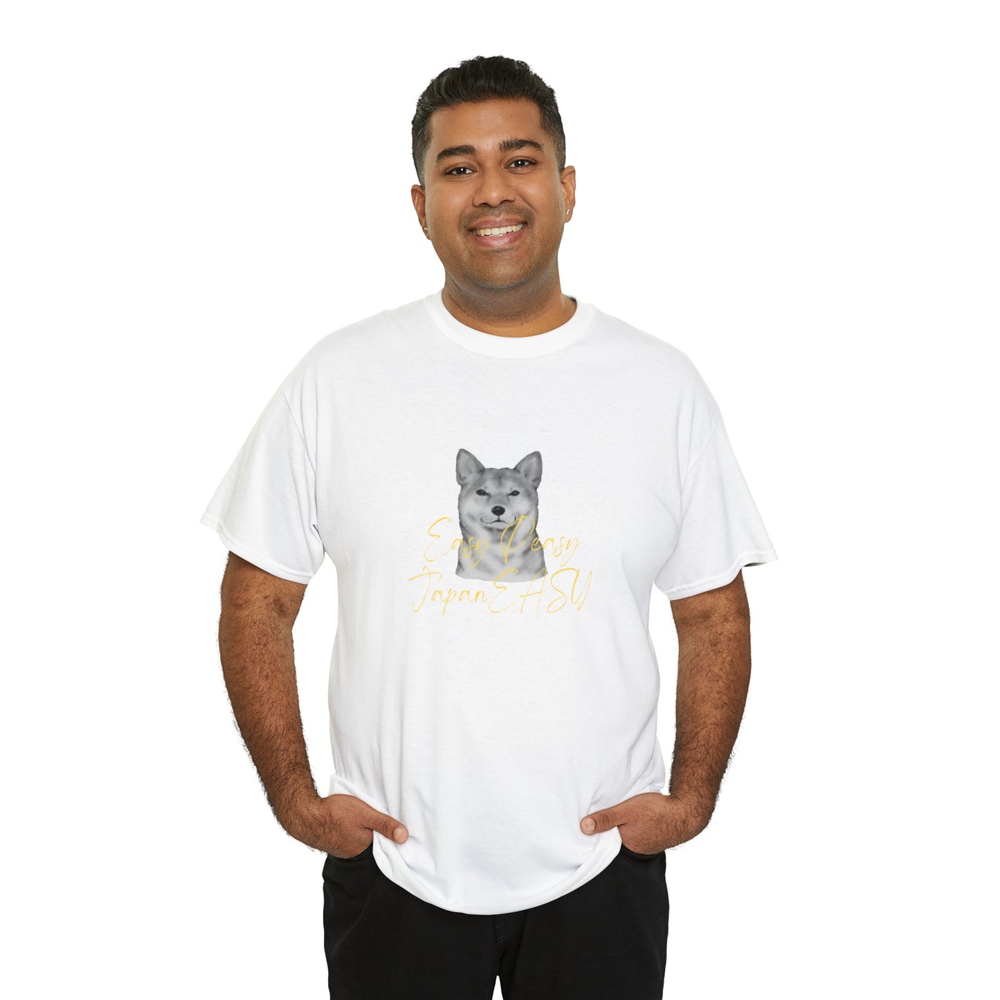 T-shirts with Japanese words "Easy Peasy JapanEASY" Unisex Heavy Cotton Tee