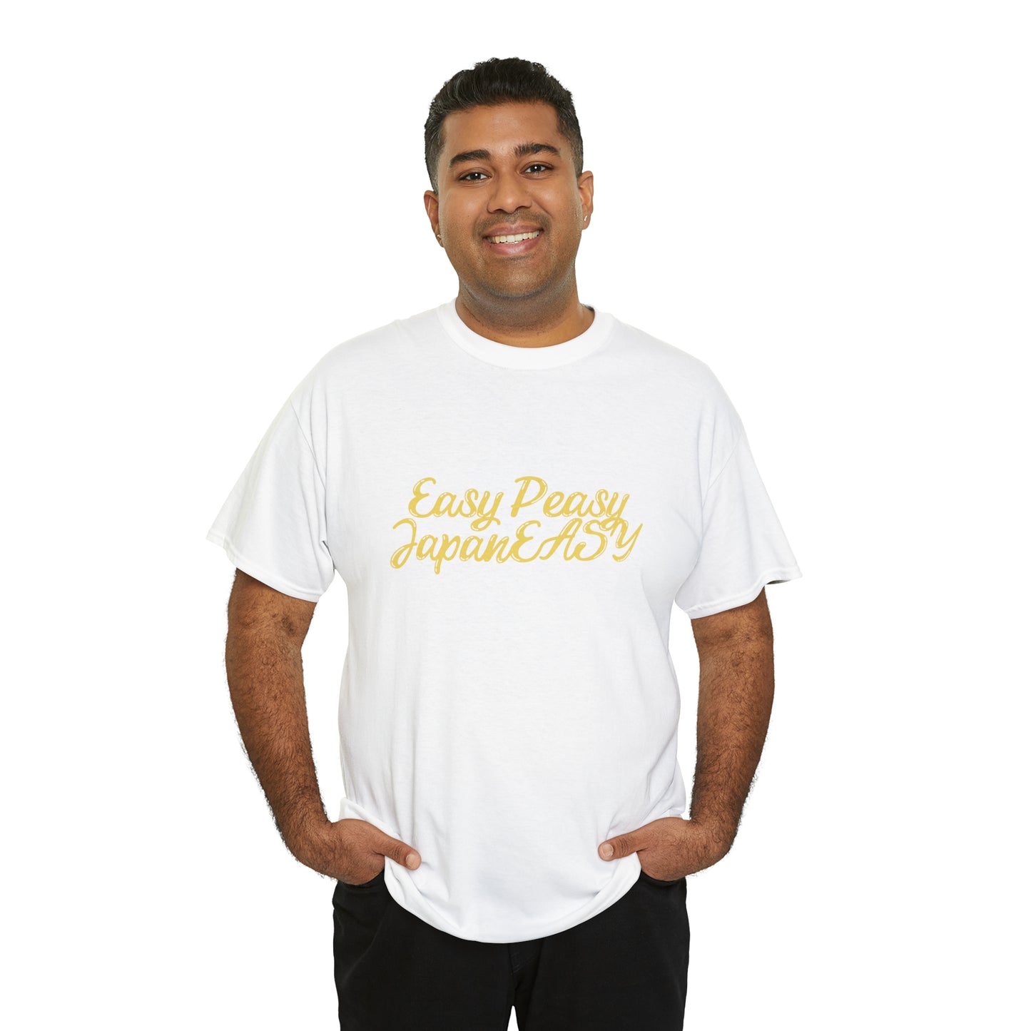 T-shirt with Japanese words / Easy Peasy JapanEASY / Unisex Heavy Cotton Tee