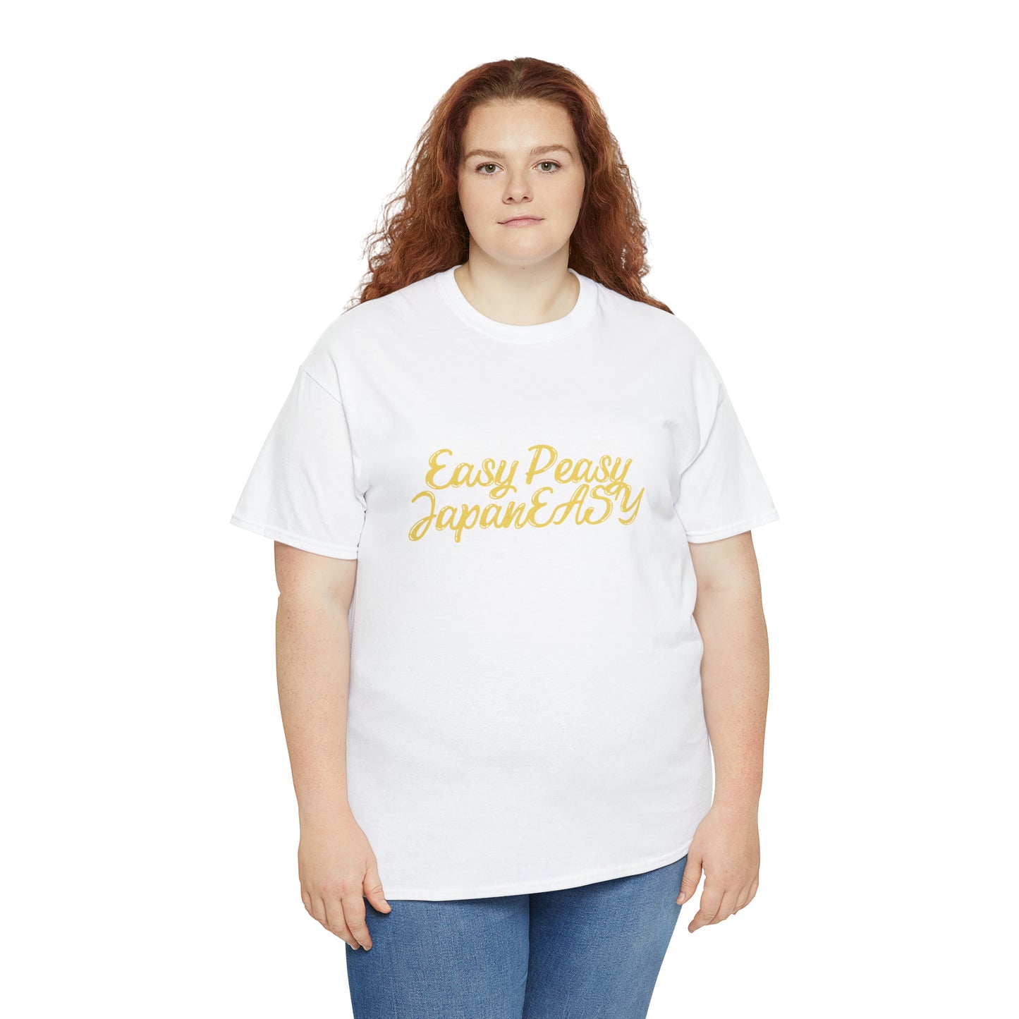 T-shirt with Japanese words / Easy Peasy JapanEASY / Unisex Heavy Cotton Tee