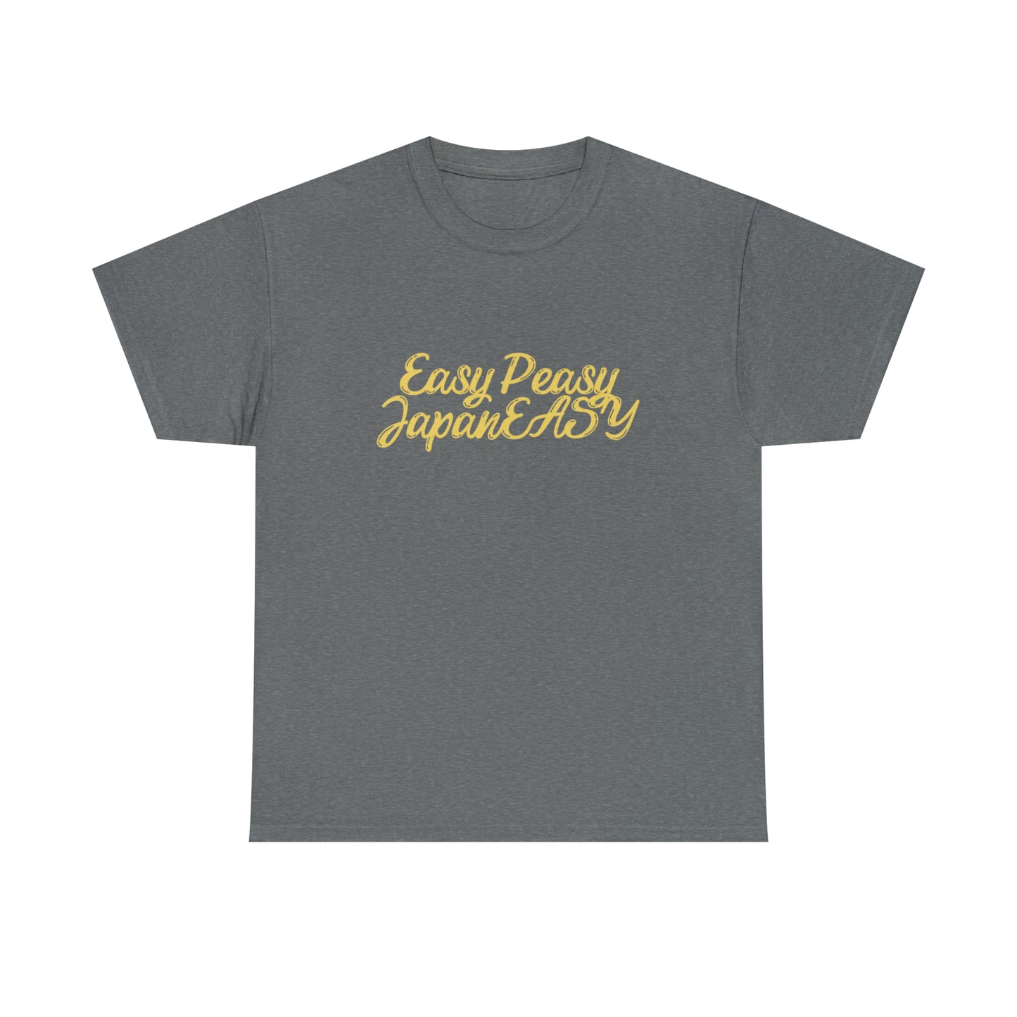 T-shirt with Japanese words / Easy Peasy JapanEASY / Unisex Heavy Cotton Tee