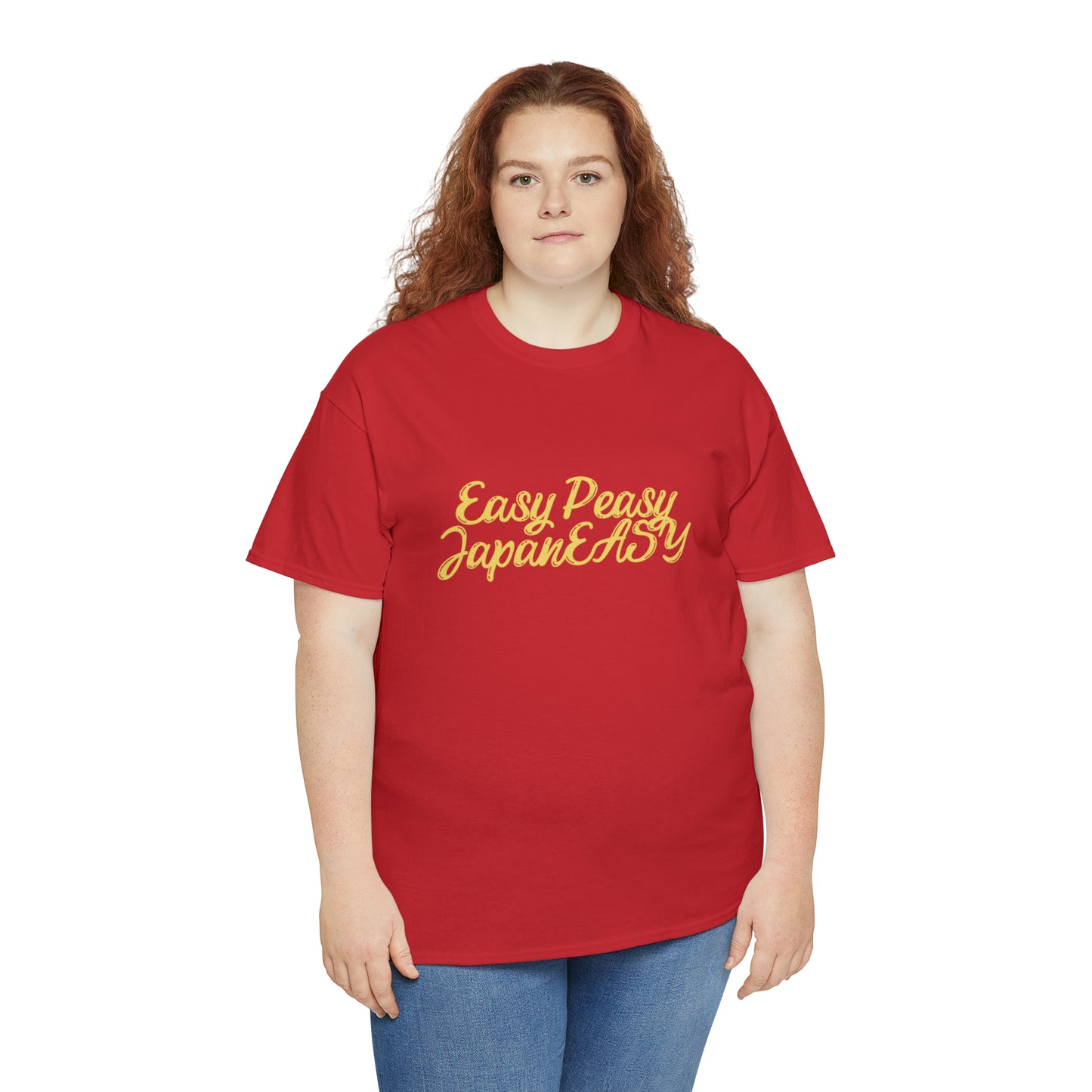 T-shirt with Japanese words / Easy Peasy JapanEASY / Unisex Heavy Cotton Tee