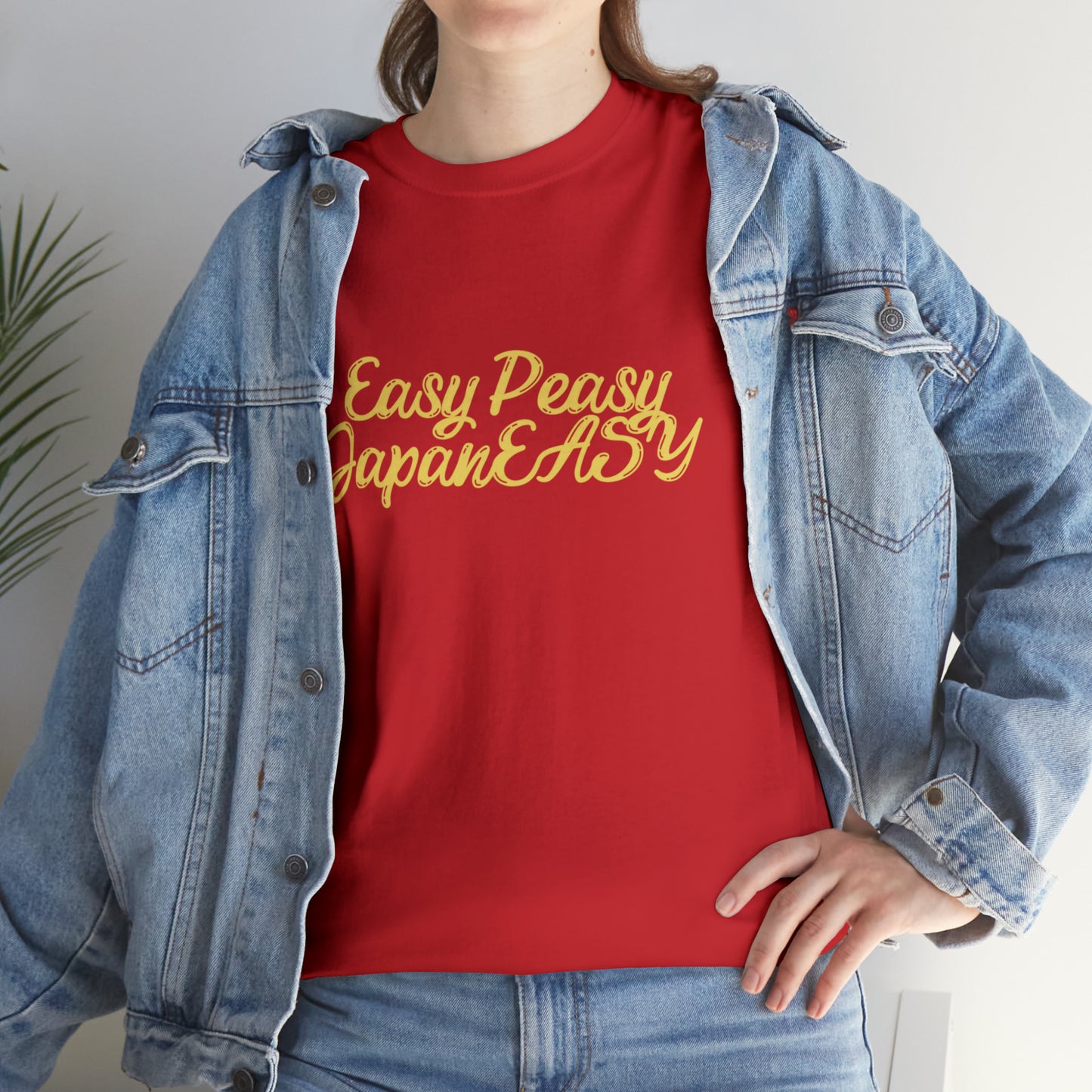 T-shirt with Japanese words / Easy Peasy JapanEASY / Unisex Heavy Cotton Tee