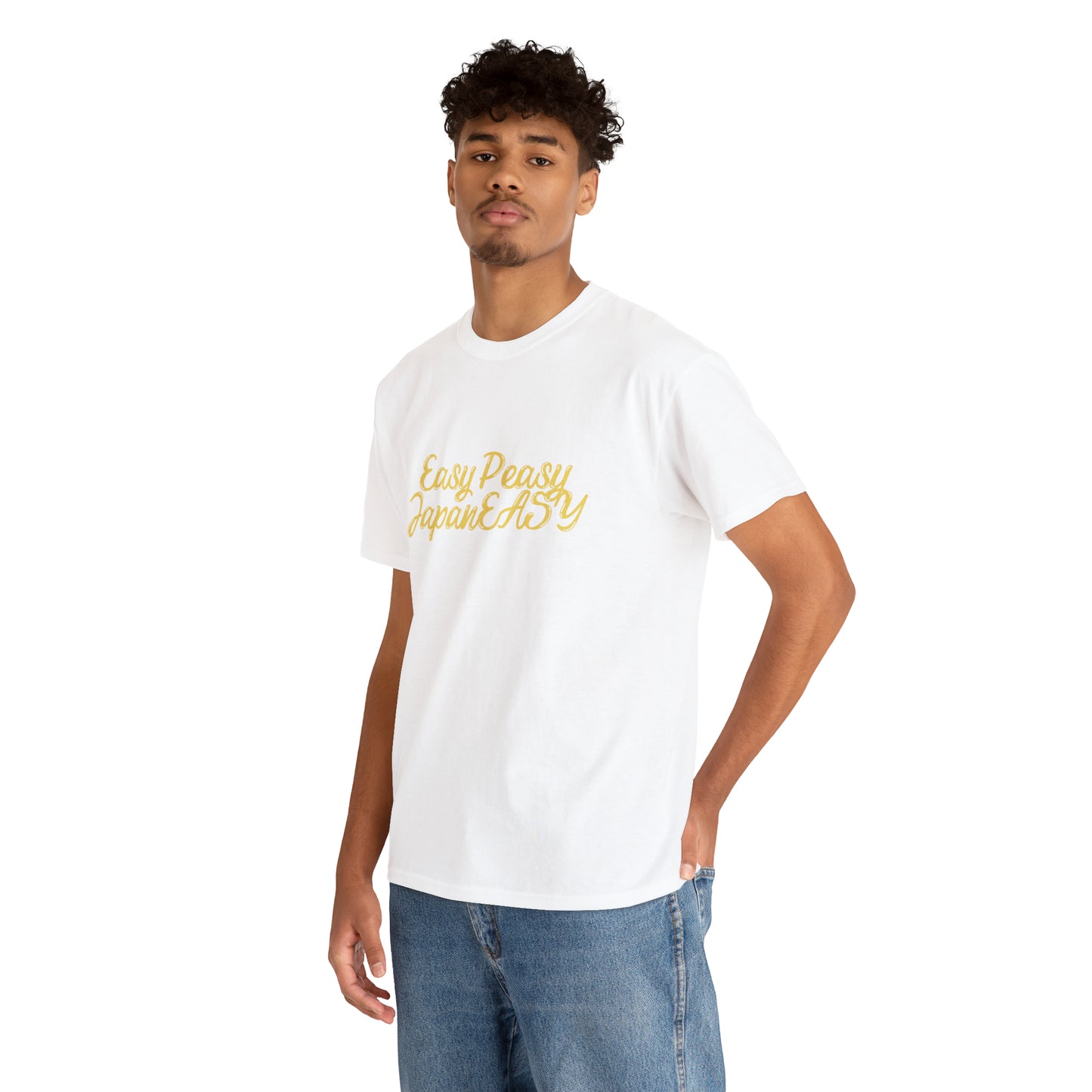 T-shirt with Japanese words / Easy Peasy JapanEASY / Unisex Heavy Cotton Tee