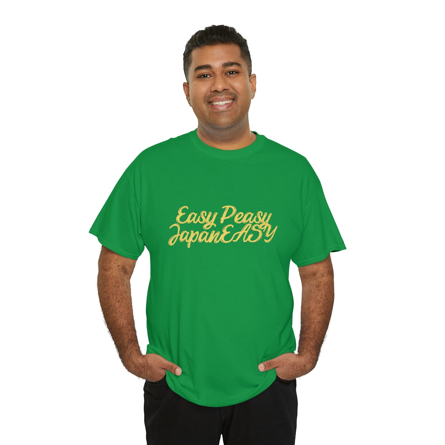 T-shirt with Japanese words / Easy Peasy JapanEASY / Unisex Heavy Cotton Tee
