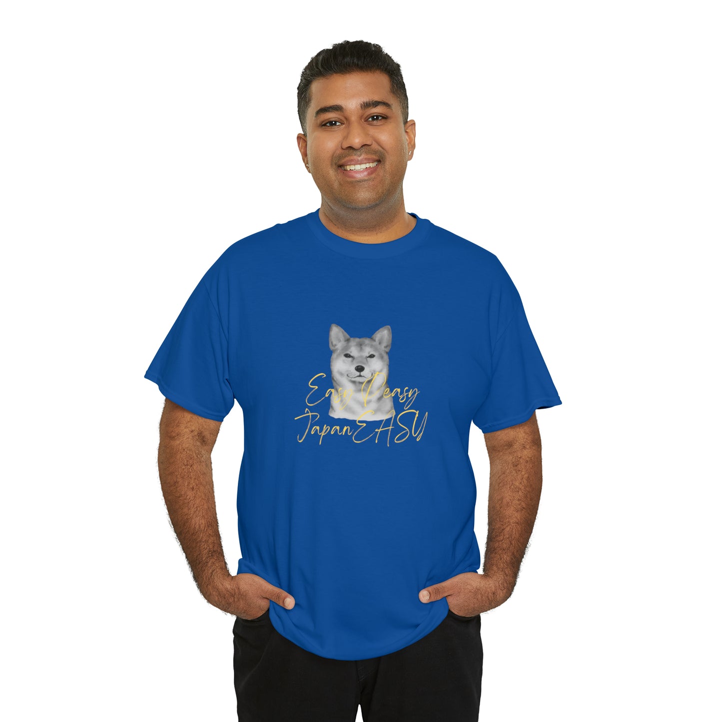 T-shirts with Japanese words "Easy Peasy JapanEASY" Unisex Heavy Cotton Tee