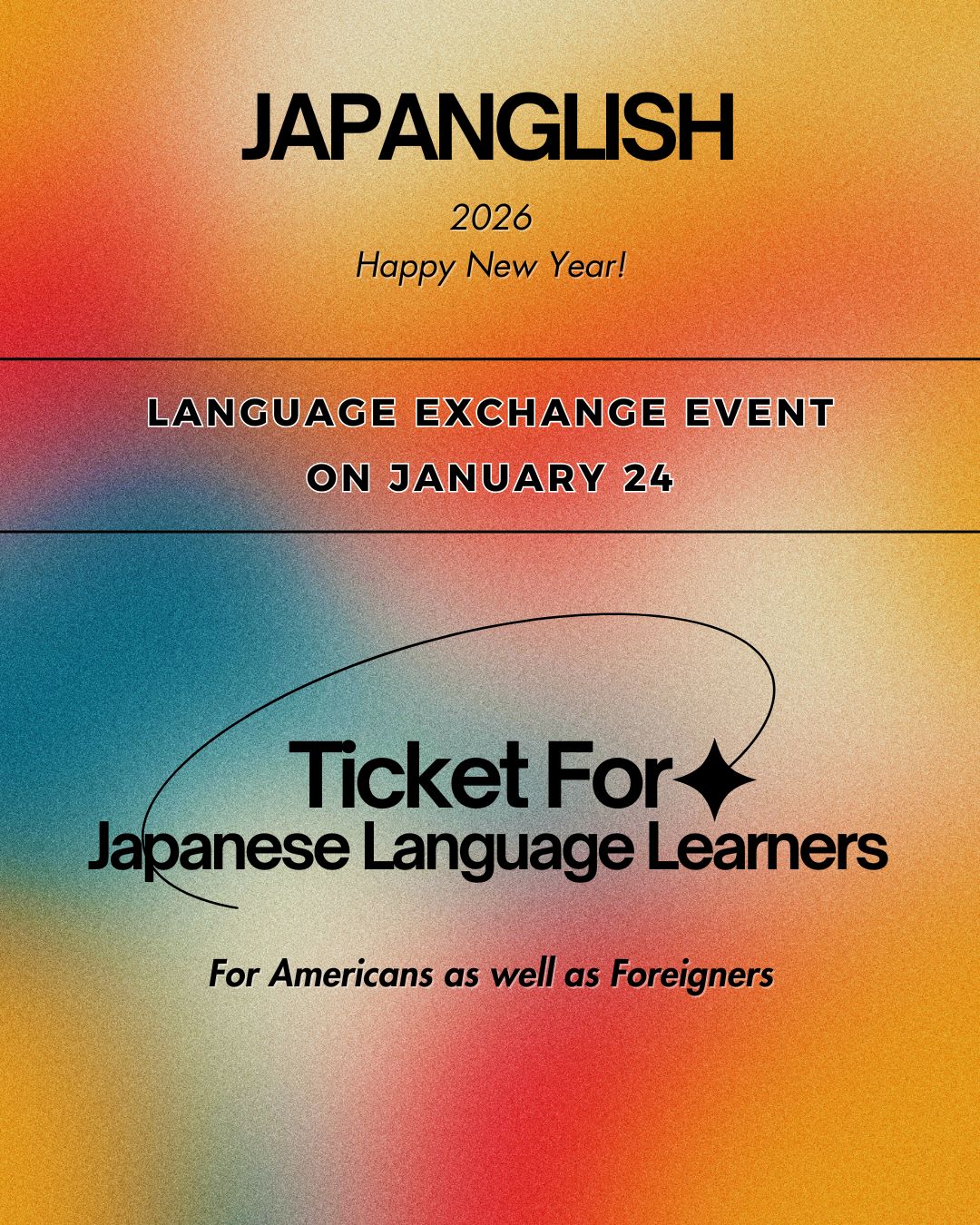 Ticket:Language Exchange Event on January 24th – NEW GATE